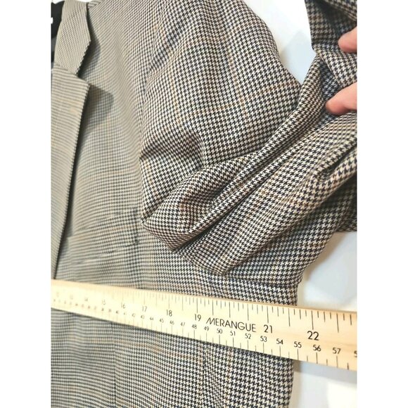 Nautica Neptune Sport Jacket/Blazer Men's 42R Beige Blue Houndstooth Wool Canada - Picture 7 of 14